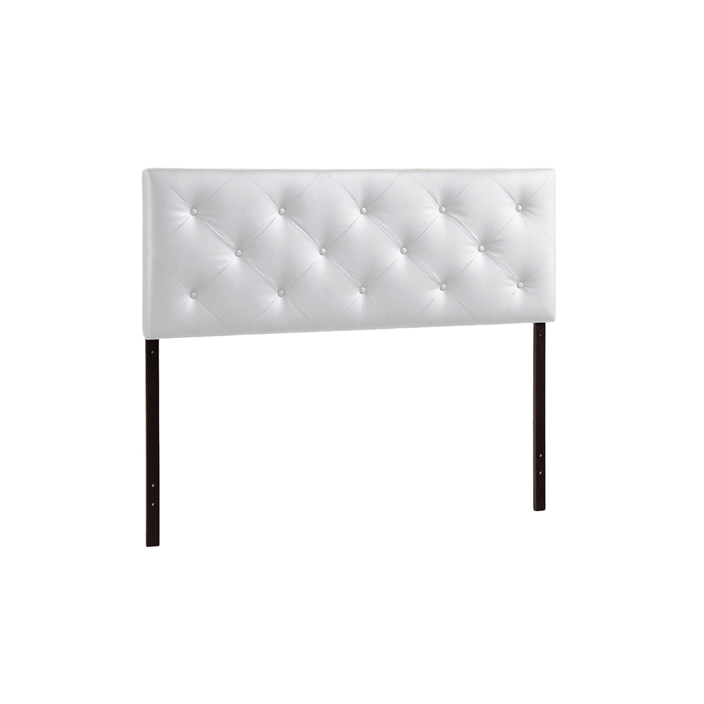 Baxton Studio Baltimore Modern And, White Tufted Faux Leather Headboard