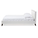 Baxton Studio Battersby White Modern Bed with Upholstered Headboard - Queen Size - CF8276-QUEEN-WHITE