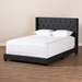 Baxton Studio Brady Modern and Contemporary Charcoal Grey Fabric Upholstered Full Size Bed - Brady-Charcoal Grey-Full
