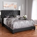 Baxton Studio Brady Modern and Contemporary Charcoal Grey Fabric Upholstered King Size Bed - Brady-Charcoal Grey-King