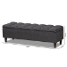Baxton Studio Brette Mid-Century Modern Charcoal Fabric Upholstered Dark Brown Finished Wood Storage Bench Ottoman - BBT3162-Dark Grey-Otto