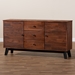 Baxton Studio Calla Modern and Contemporary Brown and Black Oak Finished 2-Door Wood Sideboard Buffet