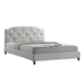 Baxton Studio Canterbury White Leather Contemporary Queen-Size Bed - BBT6440-Queen-White