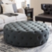 Baxton Studio Cardiff Dark Gray Linen Modern Tufted Ottoman - 501-Gray-OTTO