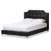 Baxton Studio Carlotta Black Modern Bed with Upholstered Headboard - Queen Size - BBT6376-Black-Queen
