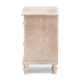 Baxton Studio Celia Transitional Rustic French Country White-Washed Wood and Mirror 2-Drawer Quatrefoil End Table - JY17A039-Natural Brown/Silver-ET