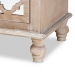 Baxton Studio Celia Transitional Rustic French Country White-Washed Wood and Mirror 2-Drawer Quatrefoil End Table - JY17A039-Natural Brown/Silver-ET