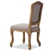 Baxton Studio Chateauneuf French Vintage Cottage Weathered Oak Beige Fabric Upholstered Dining Side Chair - TSF-9345