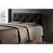 Baxton Studio Dalini Modern and Contemporary King Black Faux Leather Headboard with Faux Crytal Buttons