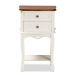 Baxton Studio Darla Classic and Traditional French White and Cherry Brown Finished Wood 2-Drawer End Table - JY-132041-2DW ET