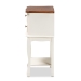 Baxton Studio Darla Classic and Traditional French White and Cherry Brown Finished Wood 2-Drawer End Table - JY-132041-2DW ET