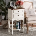 Baxton Studio Darla Classic and Traditional French White and Cherry Brown Finished Wood 2-Drawer End Table - JY-132041-2DW ET