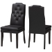 Baxton Studio Dylin Modern and Contemporary Black Faux Leather Button-Tufted Nail heads Trim Dining Chair - BBT5158-Black