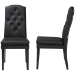 Baxton Studio Dylin Modern and Contemporary Black Faux Leather Button-Tufted Nail heads Trim Dining Chair - BBT5158-Black