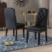 Baxton Studio Dylin Modern and Contemporary Black Faux Leather Button-Tufted Nail heads Trim Dining Chair - BBT5158-Black