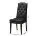 Baxton Studio Dylin Modern and Contemporary Black Faux Leather Button-Tufted Nail heads Trim Dining Chair - BBT5158-Black
