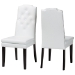 Baxton Studio Dylin Modern and Contemporary White Faux Leather Button-Tufted Nail heads Trim Dining Chair - BBT5158-White