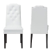 Baxton Studio Dylin Modern and Contemporary White Faux Leather Button-Tufted Nail heads Trim Dining Chair - BBT5158-White