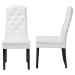 Baxton Studio Dylin Modern and Contemporary White Faux Leather Button-Tufted Nail heads Trim Dining Chair - BBT5158-White