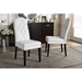 Baxton Studio Dylin Modern and Contemporary White Faux Leather Button-Tufted Nail heads Trim Dining Chair - BBT5158-White