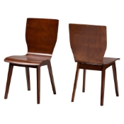 Baxton Studio Elsa Mid-century Modern Scandinavian Style Dark Walnut Bent Wood Dining Chair Baxton Studio restaurant furniture, hotel furniture, commercial furniture, wholesale dining room furniture, wholesale dining chairs, classic dining chairs