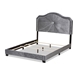 Baxton Studio Embla Modern and Contemporary Grey Velvet Fabric Upholstered Full Size Bed - Embla-Grey-Full