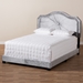 Baxton Studio Embla Modern and Contemporary Grey Velvet Fabric Upholstered Full Size Bed - Embla-Grey-Full