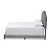 Baxton Studio Embla Modern and Contemporary Grey Velvet Fabric Upholstered Queen Size Bed - Embla-Grey-Queen