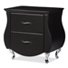 Baxton Studio Erin Modern and Contemporary Black Faux Leather Upholstered Nightstand - BBT3116-Black-NS