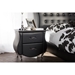 Baxton Studio Erin Modern and Contemporary Black Faux Leather Upholstered Nightstand - BBT3116-Black-NS