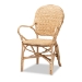 bali & pari Genna Modern Bohemian Natural Brown Finished Rattan Dining Chair - RCN004-Rattan-DC
