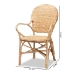 bali & pari Genna Modern Bohemian Natural Brown Finished Rattan Dining Chair - RCN004-Rattan-DC