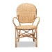 bali & pari Genna Modern Bohemian Natural Brown Finished Rattan Dining Chair - RCN004-Rattan-DC