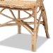 bali & pari Genna Modern Bohemian Natural Brown Finished Rattan Dining Chair - RCN004-Rattan-DC