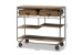 Baxton Studio Grant Vintage Rustic Industrial Oak Brown Finished Wood and Black Finished Metal 2-Drawer Kitchen Cart - JY20A069-Oak-Cart