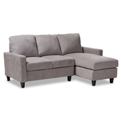 Baxton Studio Greyson Modern And Contemporary Light Grey Fabric Upholstered Reversible Sectional Sofa Baxton Studio restaurant furniture, hotel furniture, commercial furniture, wholesale living room furniture, wholesale sofas and loveseats, classic sectional sofas