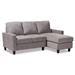 Baxton Studio Greyson Modern And Contemporary Light Grey Fabric Upholstered Reversible Sectional Sofa - R9002-Light Grey-Rev-SF