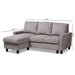 Baxton Studio Greyson Modern And Contemporary Light Grey Fabric Upholstered Reversible Sectional Sofa - R9002-Light Grey-Rev-SF