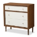 Baxton Studio Harlow Mid-century Modern Scandinavian Style White and Walnut Wood 3-drawer Chest - FP-6782-Walnut/White