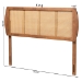 Baxton Studio Harris Mid-Century Modern Ash Walnut Finished Wood and Synthetic Rattan King Size Headboard - MG9734-Ash Walnut Rattan-HB-King