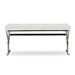Baxton Studio Herald Modern and Contemporary Stainless Steel and White Faux Leather Upholstered Rectangle Bench - GY-8414 White PU