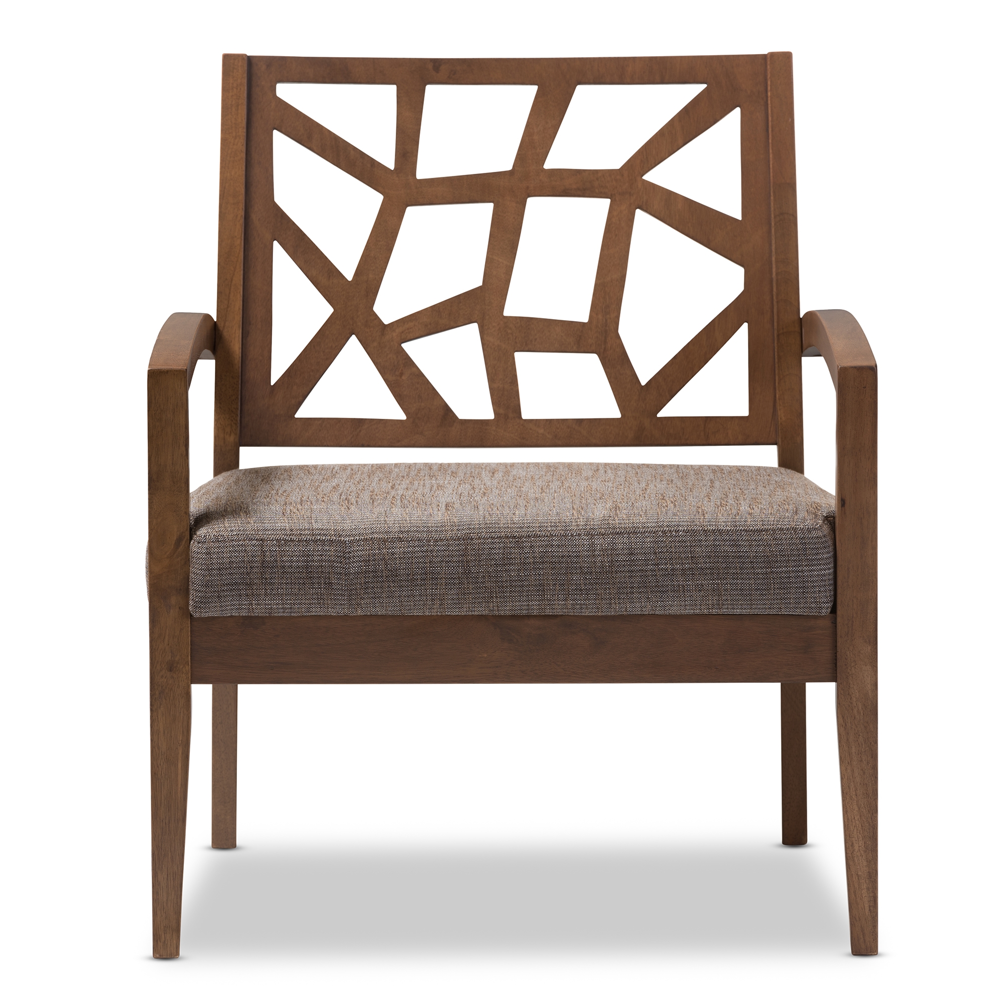 Gray Baxton Studio Jennifer Modern Lounge Chair with Fabric Seat