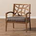 Baxton Studio Jennifer Modern Lounge Chair with Grey Fabric Seat - Jennifer Lounge Chair-109/690
