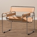 Baxton Studio Jericho Tan Leather Mid-Century Modern Accent Chair - ALC-3001 Tan