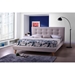 Baxton Studio Jonesy Scandinavian Style Mid-century Beige Fabric  Upholstered King Size Platform Bed - BBT6537-King-Beige