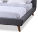 Baxton Studio Jonesy Scandinavian Style Mid-century Grey Fabric  Upholstered Full Size Platform Bed - BBT6537-Full-Grey