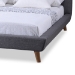 Baxton Studio Jonesy Scandinavian Style Mid-century Grey Fabric  Upholstered Queen Size Platform Bed - BBT6537-Queen-Grey
