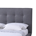 Baxton Studio Jonesy Scandinavian Style Mid-century Grey Fabric  Upholstered Queen Size Platform Bed - BBT6537-Queen-Grey