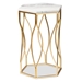Baxton Studio Kalena Modern and Contemporary Gold Metal End Table with Marble Tabletop - H01-97049-Metal/Marble Side Table