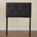 Baxton Studio Kirchem Modern and Contemporary Black Faux Leather Upholstered Twin Size Headboard - BBT6432-Black-Twin HB